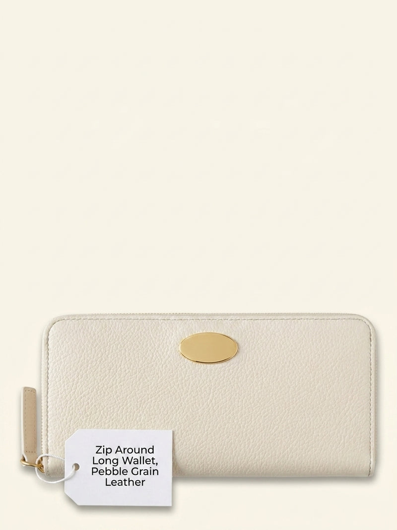 Mulberry Plaque leather zipped purse in black - British product