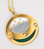 L'Atelier Nawbar Lotus Moon necklace with diamonds and malachite, UK version