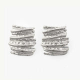 MUCHV big hammered gold stud earrings 2.8cm - British product