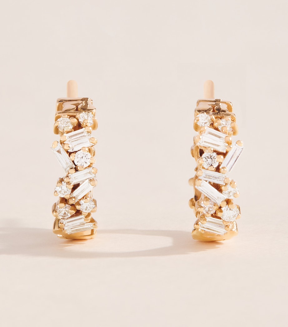 Suzanne Kalan rose gold diamond hoops - British product