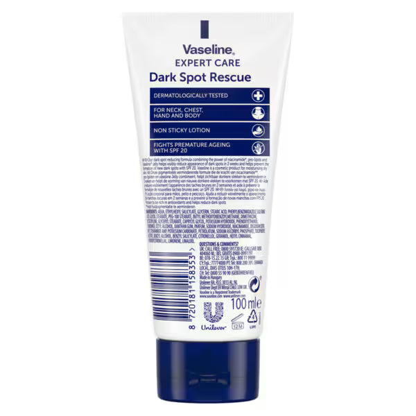 Vaseline Expert Hand and Body Lotion Dark Spot Rescue 100ml (British brand)