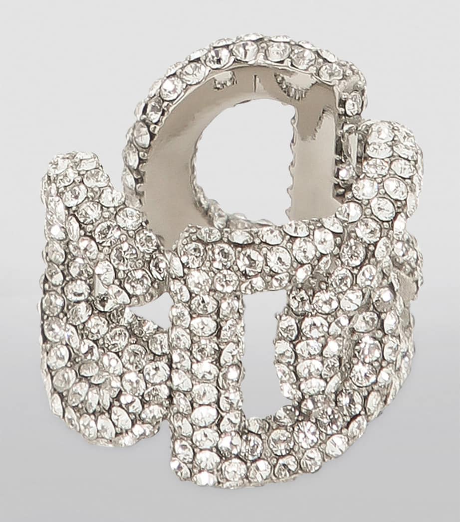 Dolce&Gabbana embellished DG Millennials logo ring, UK version