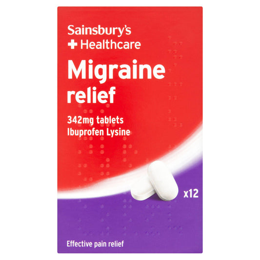 Sainsbury's Migraine Relief Ibuprofen x12 pain relief Sainsburys   