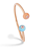 David Morris rose gold berry bangle with diamonds and sapphires (British brand)