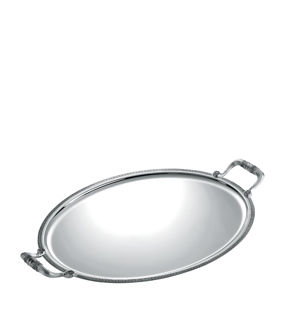 Christofle silver-plated Malmaison oval tray 53cm x 42cm - British product