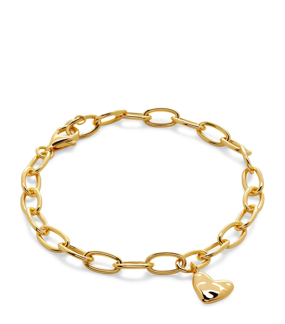 Monica Vinader gold vermeil heart charm bracelet, UK version
