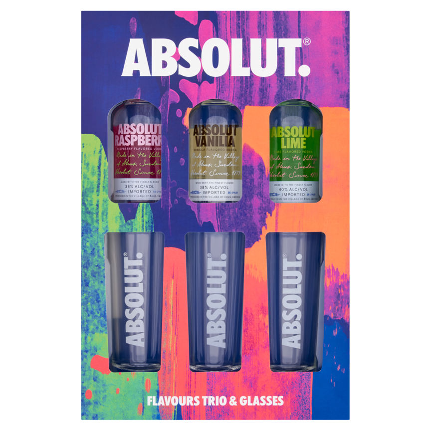 Absolut Flavours Trio & Glasses GOODS ASDA   