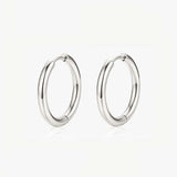 MUCHV silver solid hoop earrings 20mm (British brand)