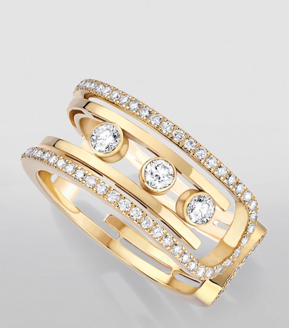 Messika Move 10th Birthday yellow gold diamond ring 0.79ct (British brand)