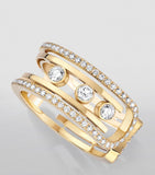 Messika Move 10th Birthday yellow gold diamond ring 0.79ct (British brand)