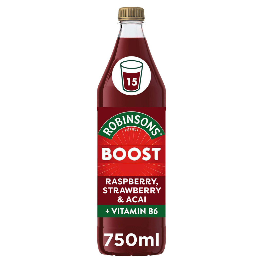 Robinsons Boost Raspberry Strawberry & Acai Squash 750ml