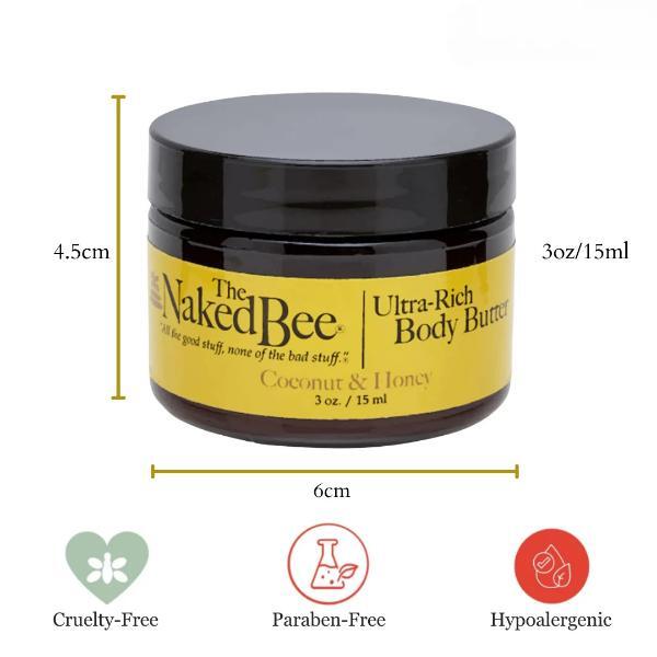 The Naked Bee Coconut Honey body butter 15ml, imported from the UK
