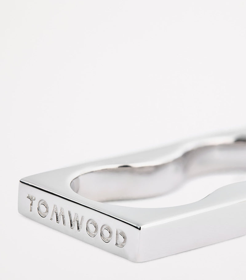 Tom Wood double square sterling silver ring, imported from the UK