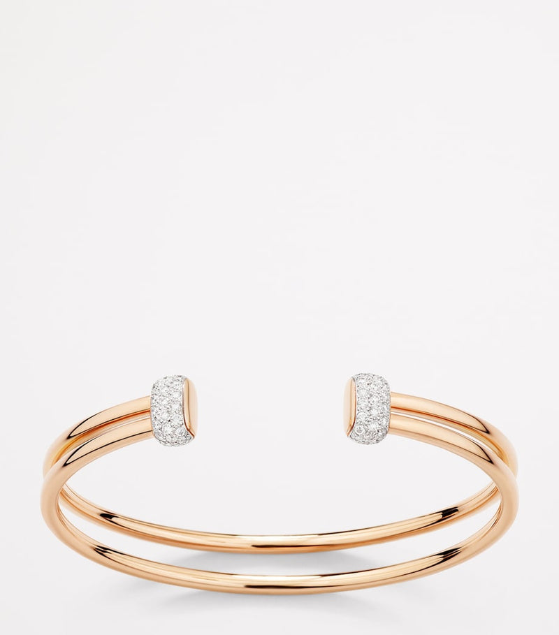 Pomellato rose gold and diamond bangle - British product