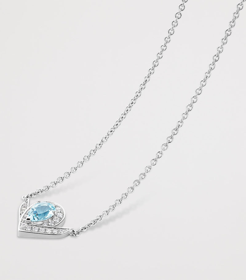 Chaumet Joséphine Aigrette pendant necklace aquamarine diamonds - British product