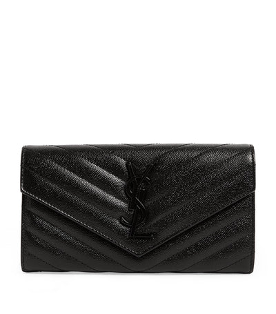 Harrods Saint Laurent Monogram Matelassé Large Flap Wallet- Buy online at McGrocer