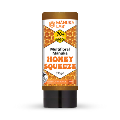 Holland & Barrett Manuka Lab Multifloral Manuka Honey Blueberry Squeeze 330g- Buy online at McGrocer