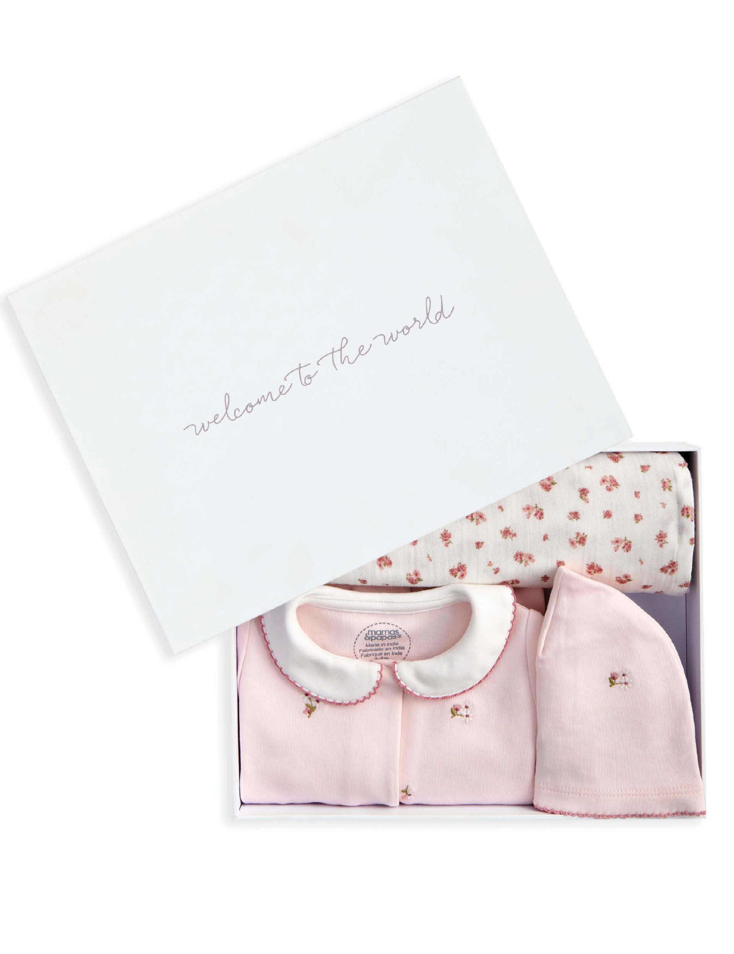 Mamas & Papas 3pc cotton embroidered starter set, UK version