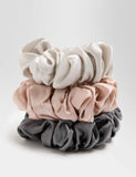M&S Chunky Scrunchies 100% Mulberry Silk 3pk - British product