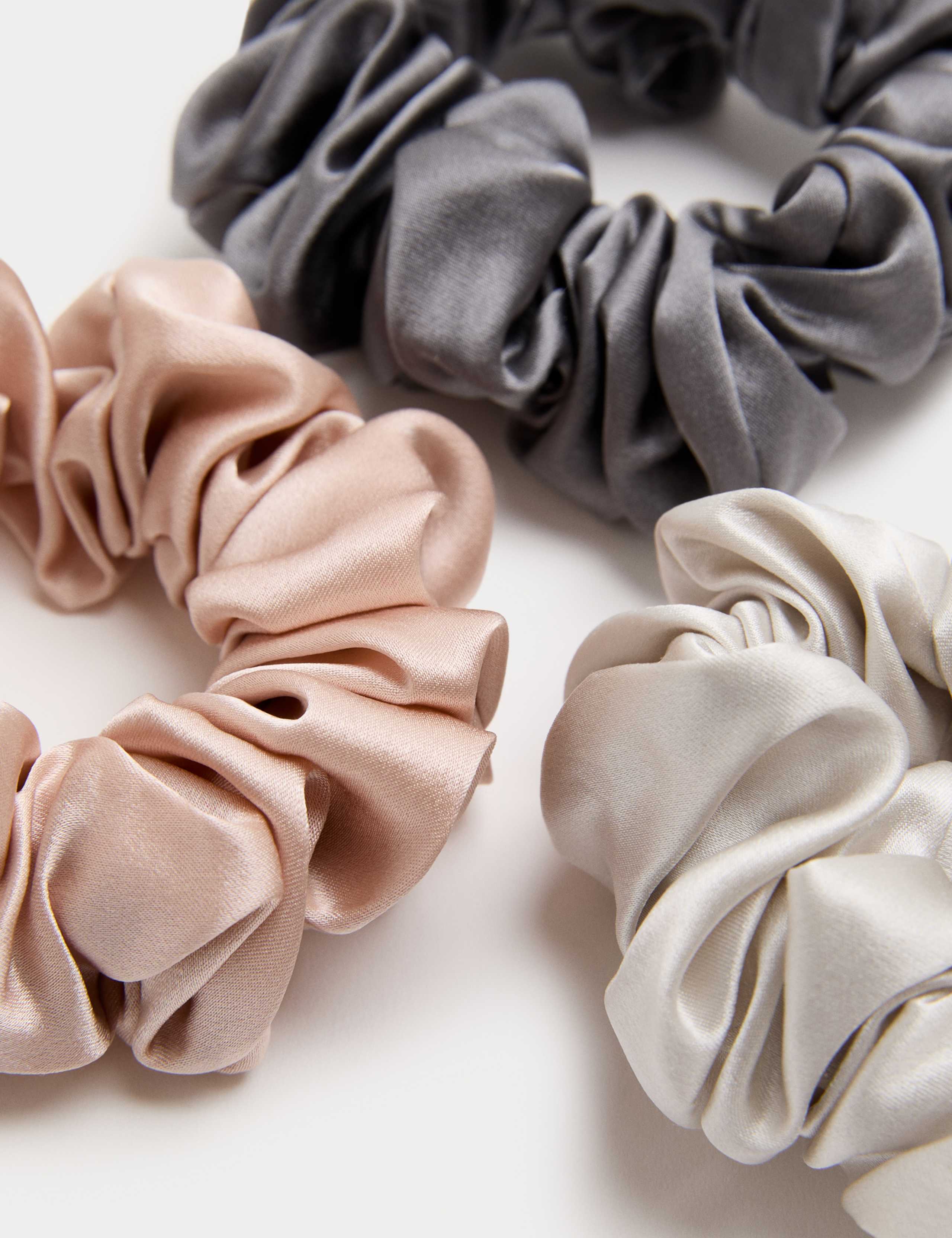 M&S Chunky Scrunchies 100% Mulberry Silk 3pk - British product