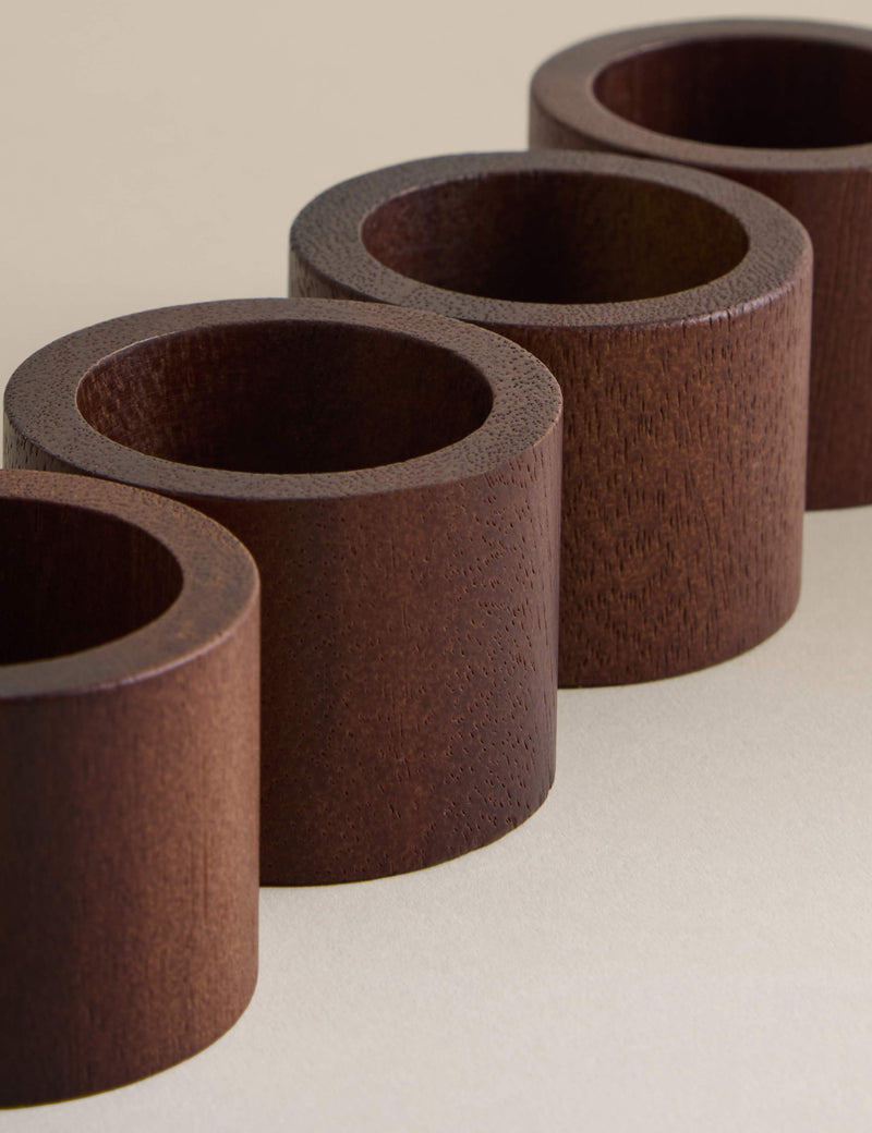 Acacia wood napkin rings 4 pack (British brand)