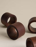 Acacia wood napkin rings 4 pack (British brand)