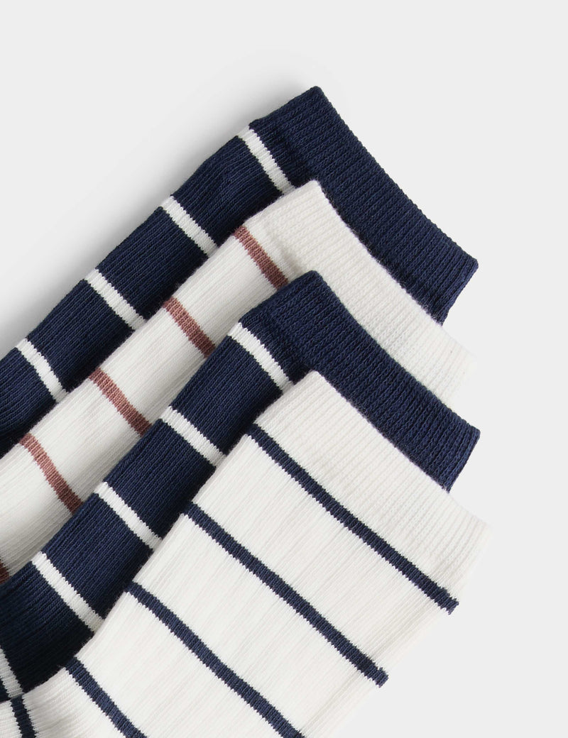 Ankle socks coloured rib stripe pack of 4, imported from the UK