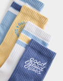 Good Vibes cotton rich striped socks pack sizes 6-7, imported from the UK