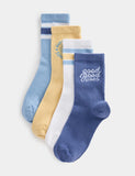 Good Vibes cotton rich striped socks pack sizes 6-7, imported from the UK