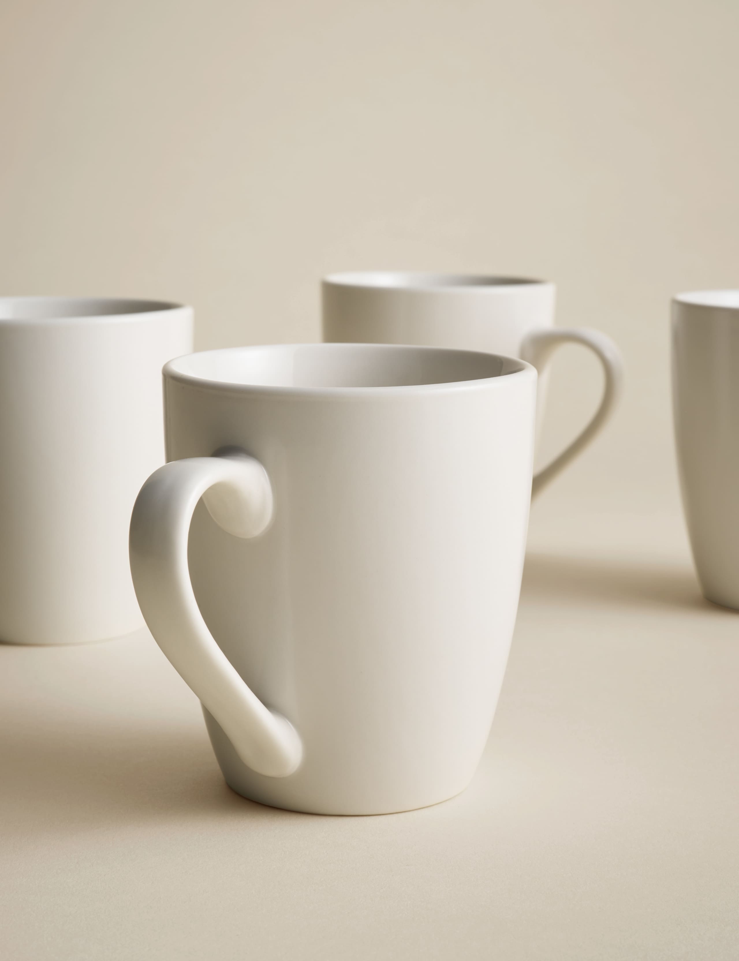 Everyday porcelain mugs set of 4, imported from the UK