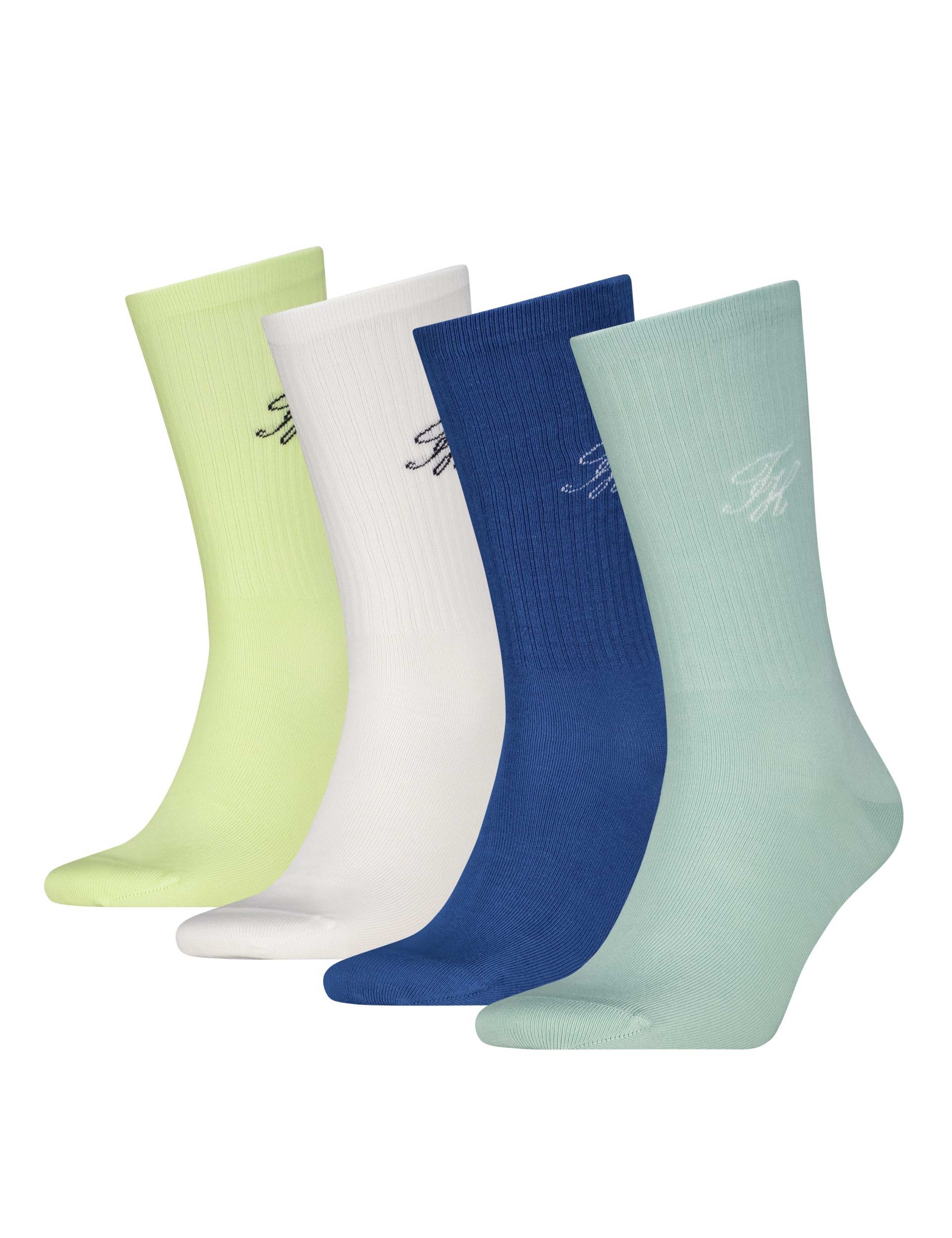 Tommy Hilfiger Monogramm Baumwollreiche Socken 4er-Pack - Britisches Produkt