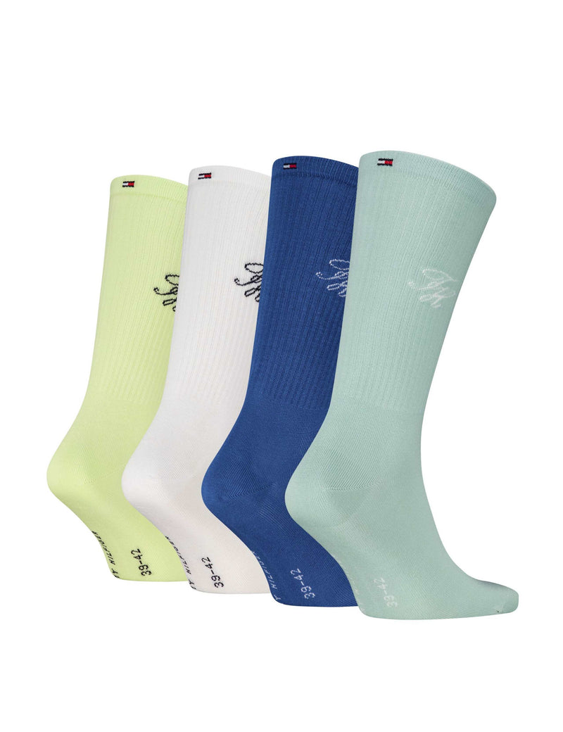 Tommy Hilfiger Monogramm Baumwollreiche Socken 4er-Pack - Britisches Produkt