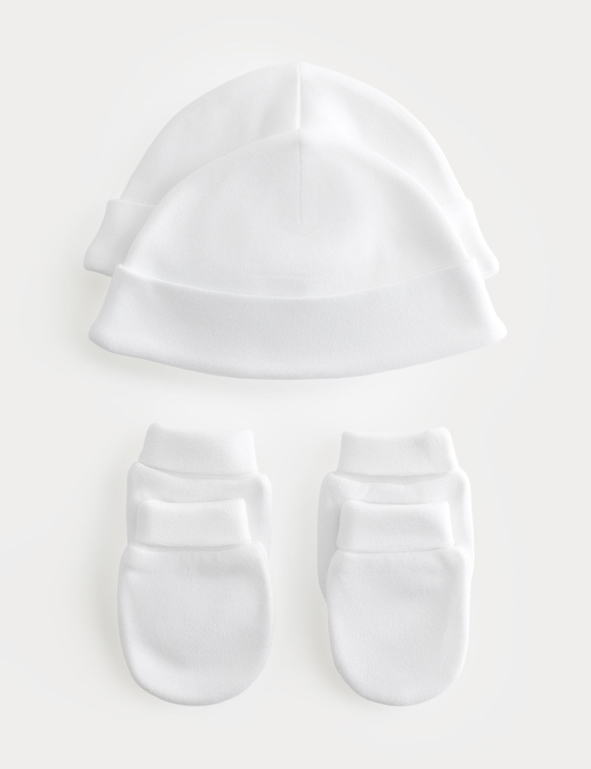Pure cotton hat and mittens set for newborns - British product