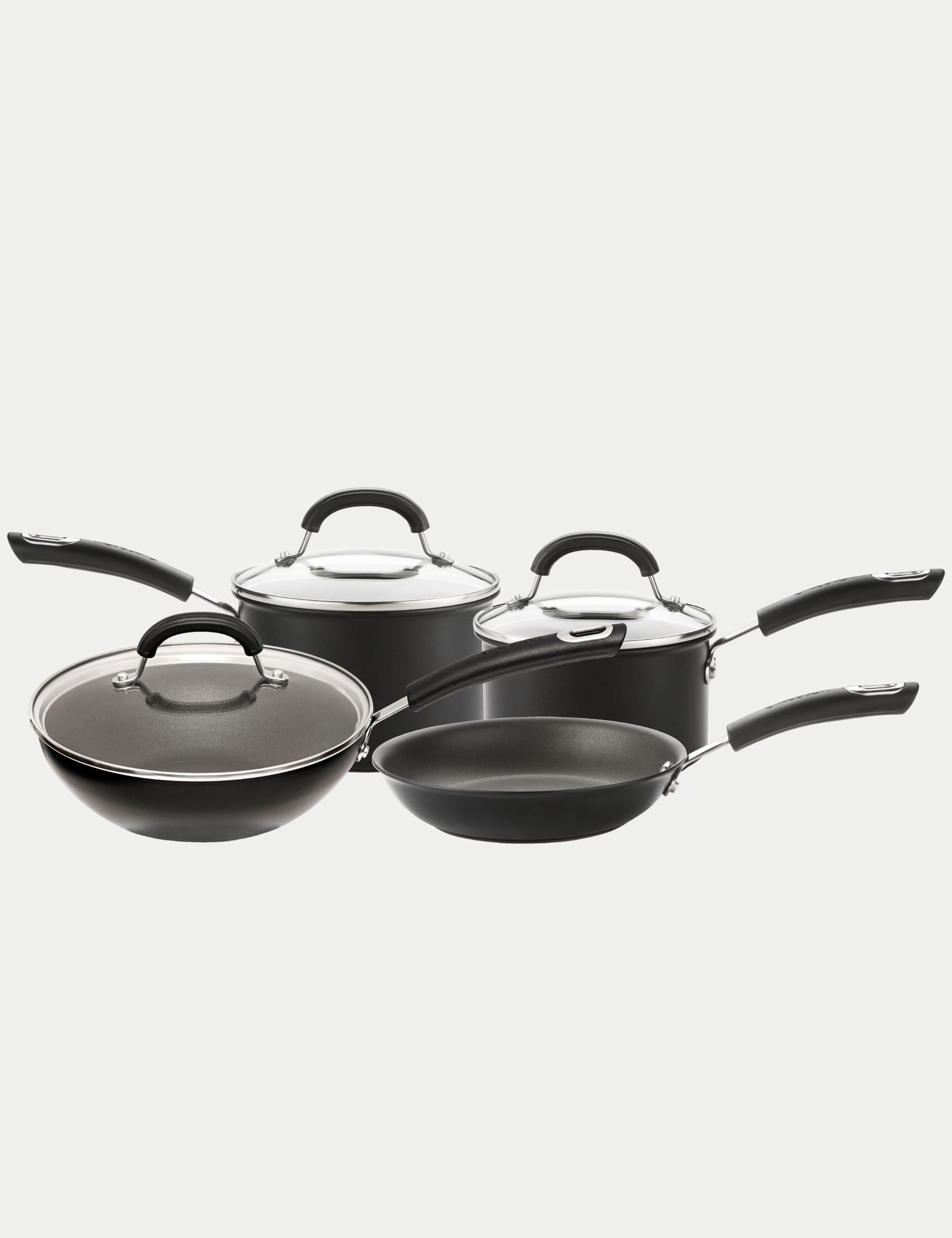 Circulon 4 piece aluminium pot and pan set, UK version