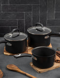 Circulon 4 piece aluminium pot and pan set, UK version