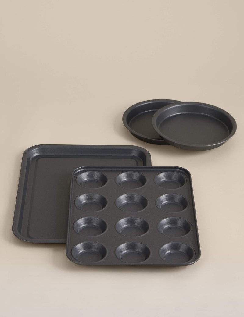 4-piece carbon steel oven tray set - British product
