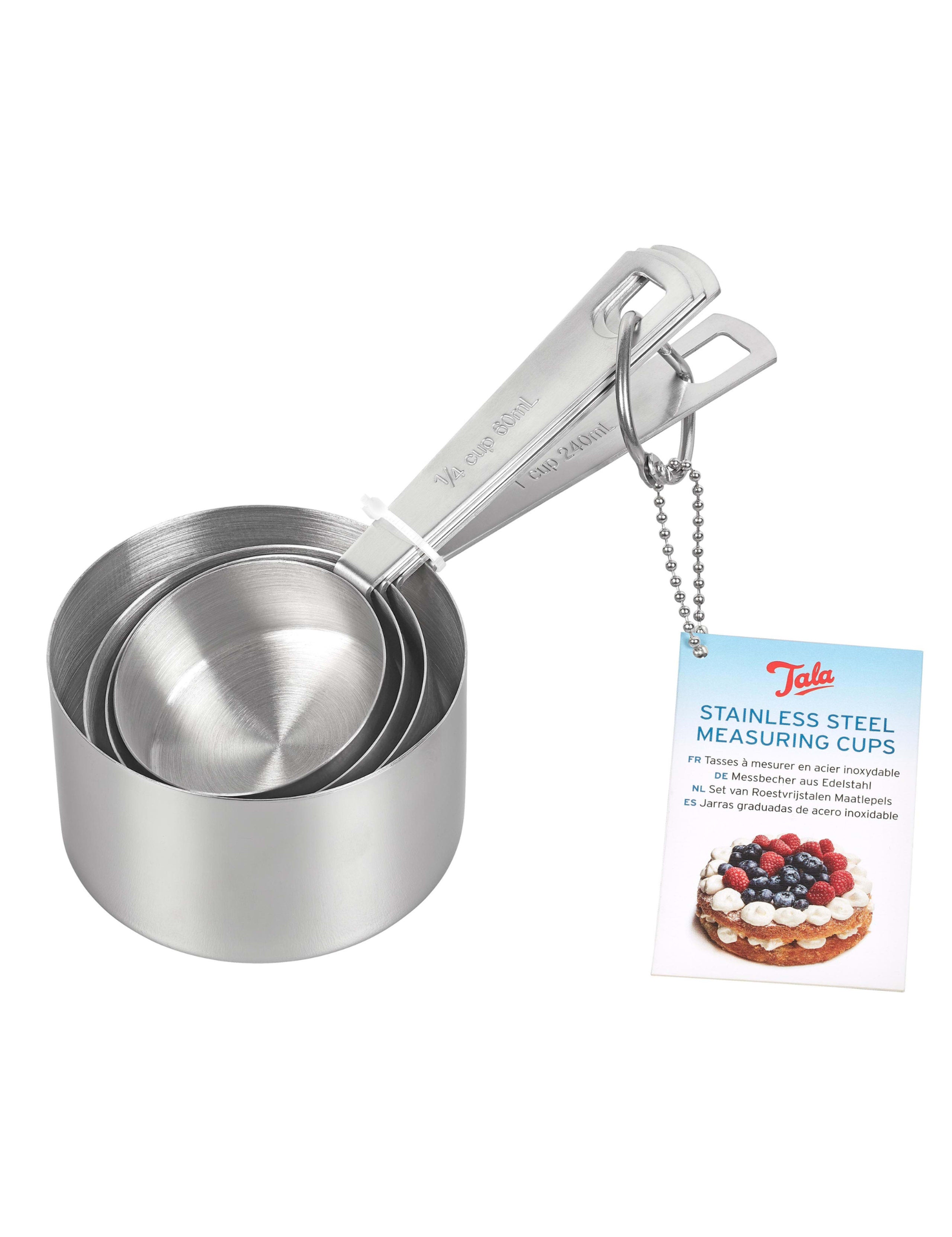 Tala 4-piece stainless steel measuring cups set, UK version