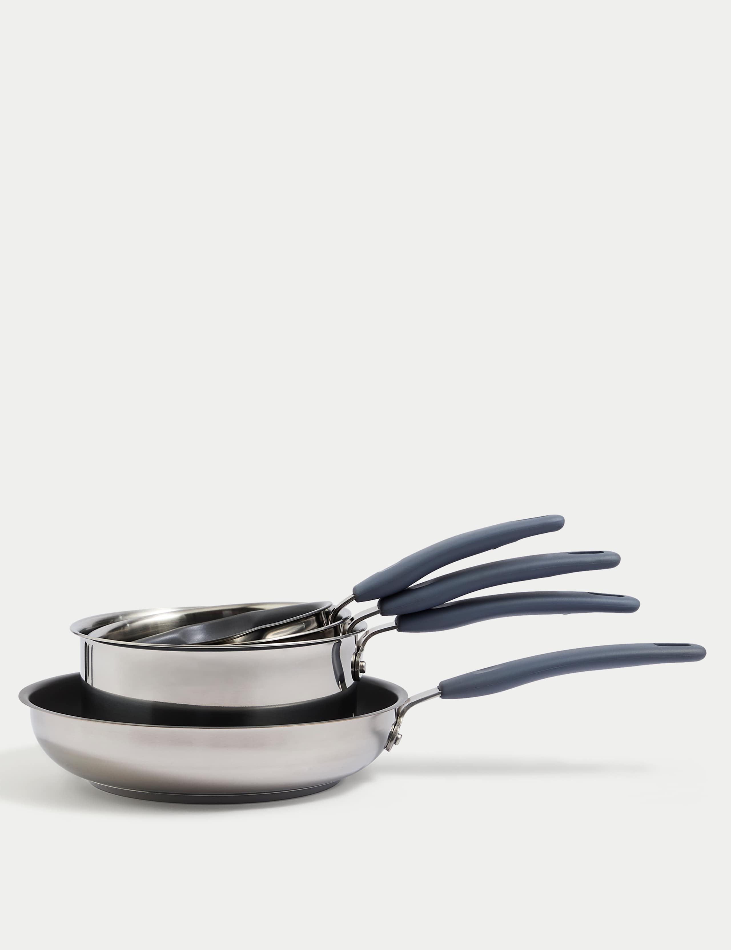 4 piece stainless steel pan set, imported from the UK