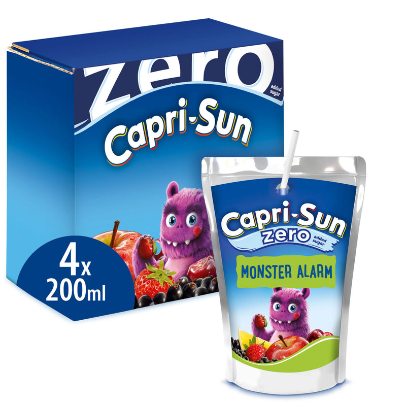 Capri-Sun Zero Monster Alarm juice drink 4x200ml, imported from the UK