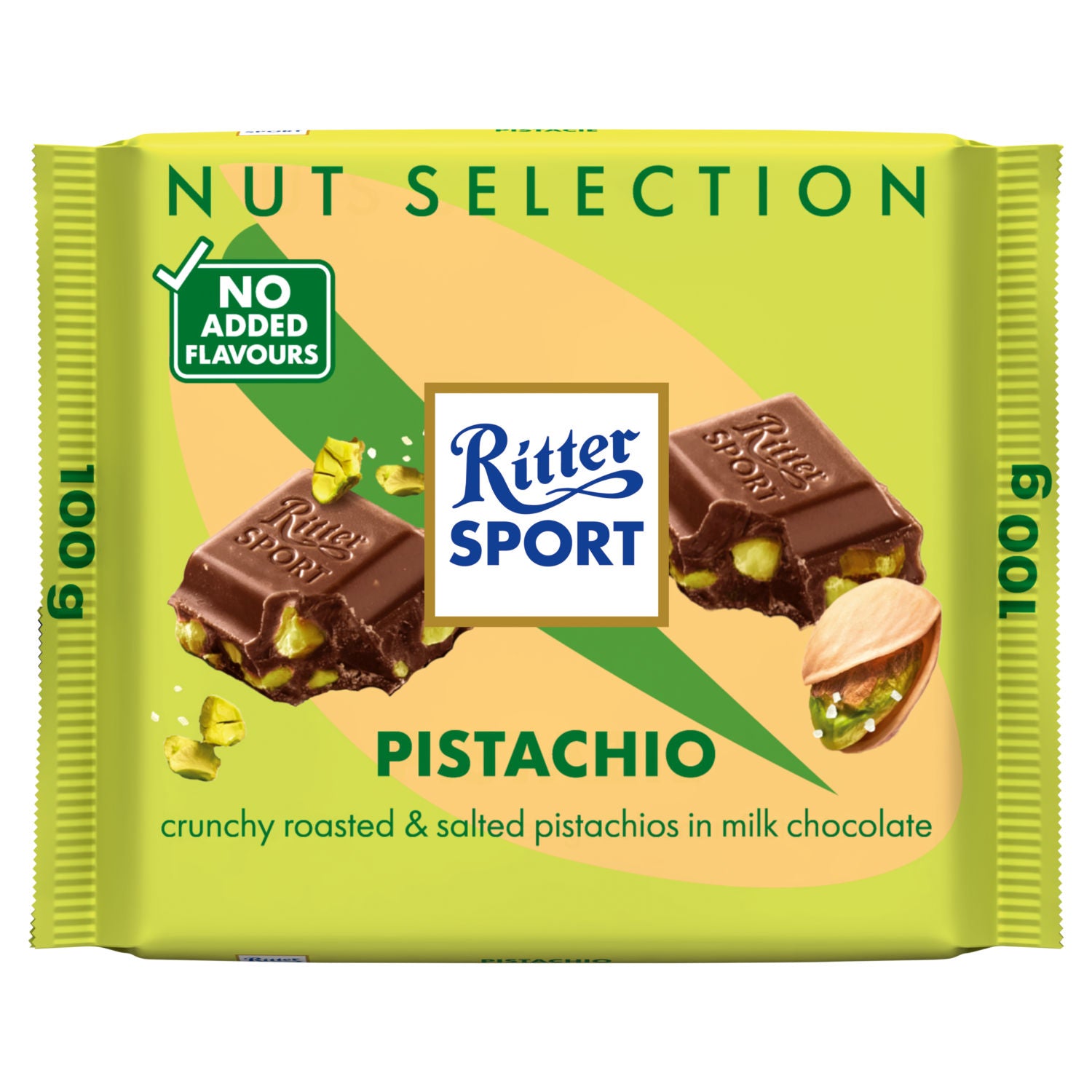 Ritter Sport Pistachio Nut Selection chocolate bar 100g, UK version