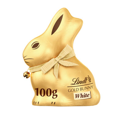 Lindt Gold Bunny white chocolate 100g, imported from the UK