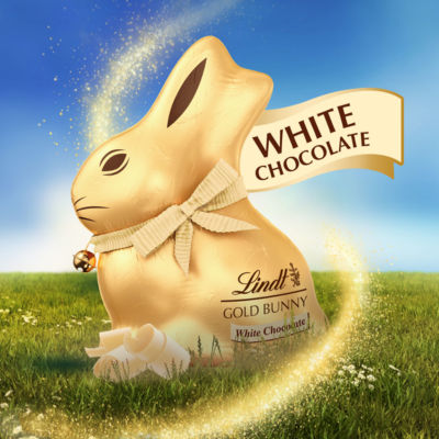 Lindt Gold Bunny white chocolate 100g, imported from the UK