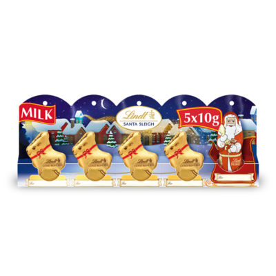 Lindt milk chocolate Santa Sleigh 5 x 50g, UK version