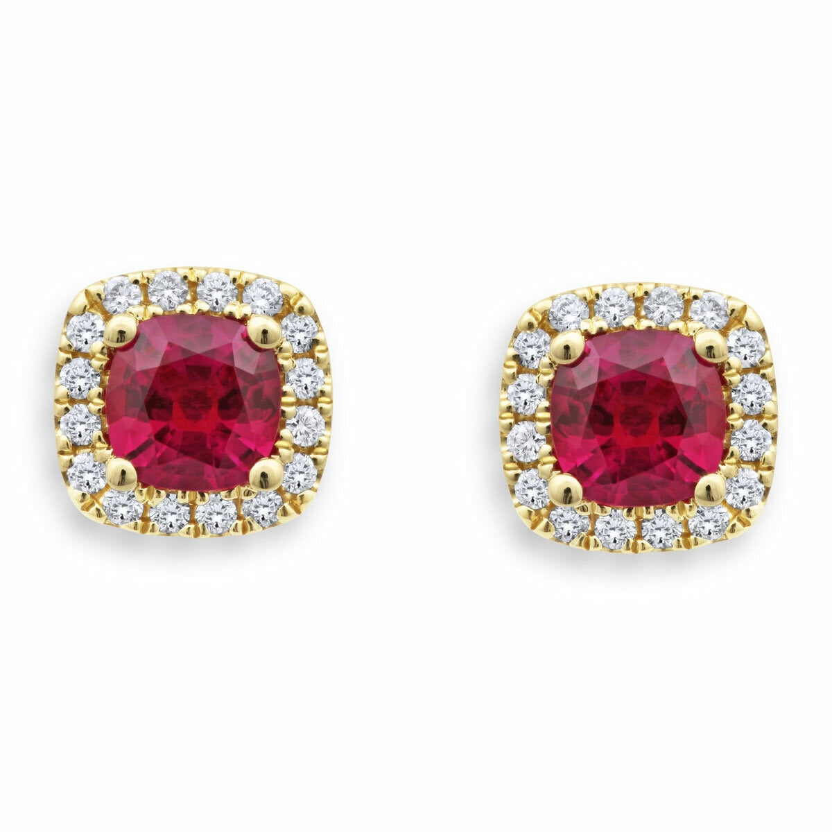 Costco ruby diamond earrings 18ct yellow gold, UK version