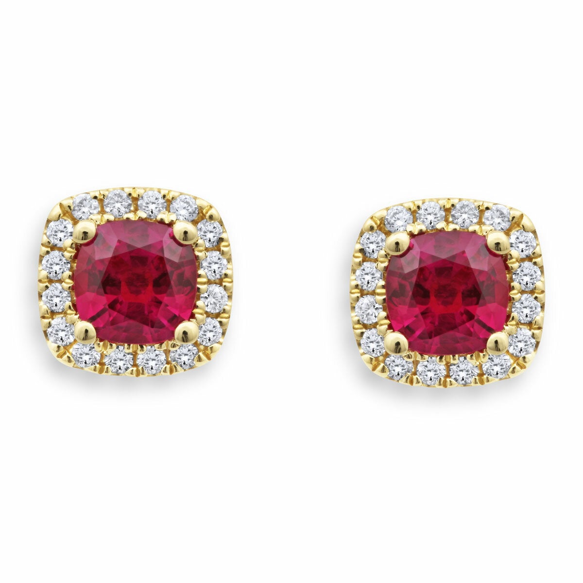 Costco ruby diamond earrings 18ct yellow gold, UK version