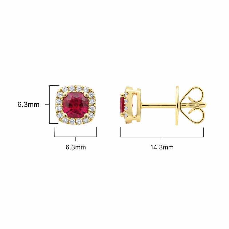 Costco ruby diamond earrings 18ct yellow gold, UK version