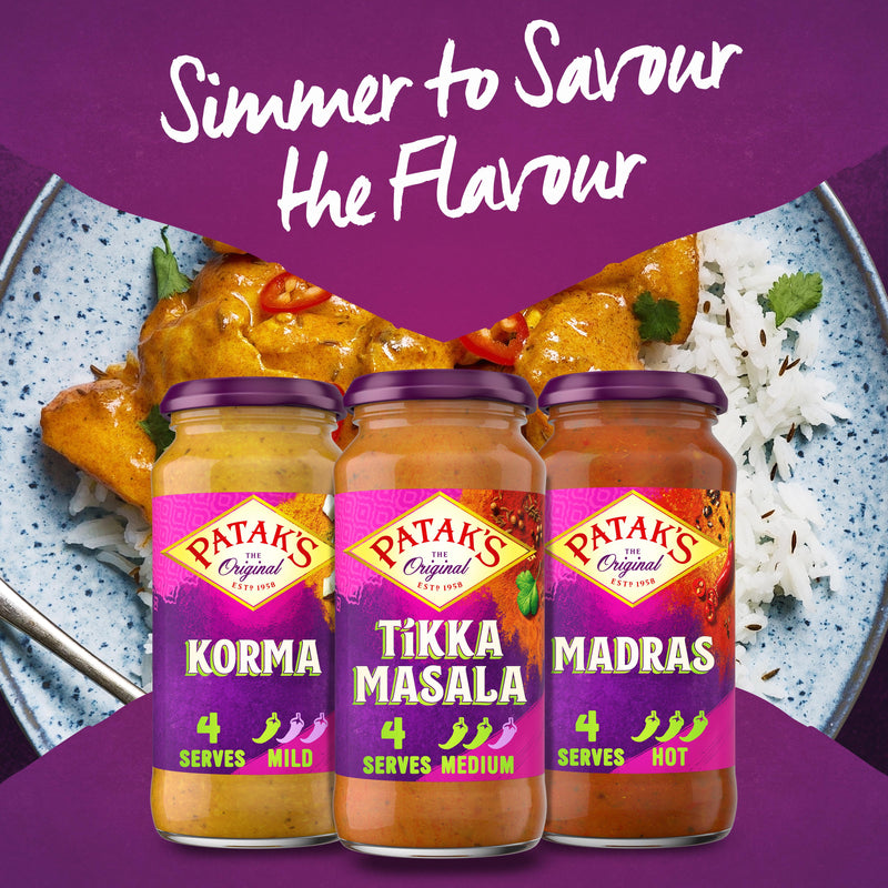 Patak's Rogan Josh curry sauce in a 450g jar, UK version