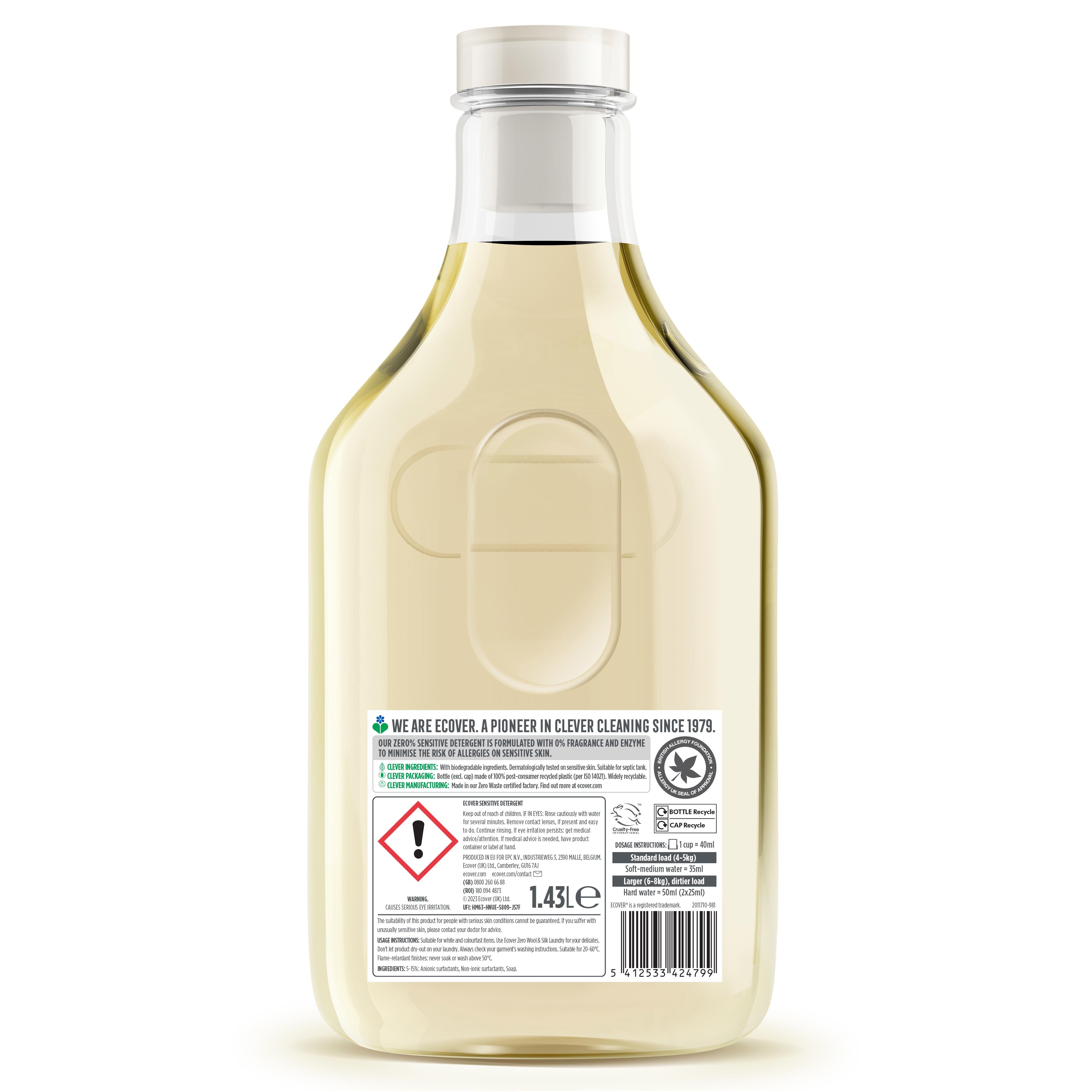 Ecover sensitive non-bio laundry detergent 1.43L (British brand)