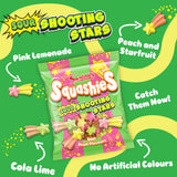 Swizzels Squashies Sour Shooting Stars sour fruit gums 100g - British product