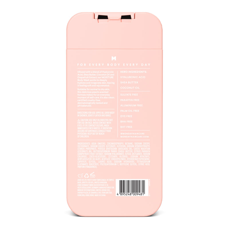 Monday body wash Peaches & Cream 500ml, imported from the UK
